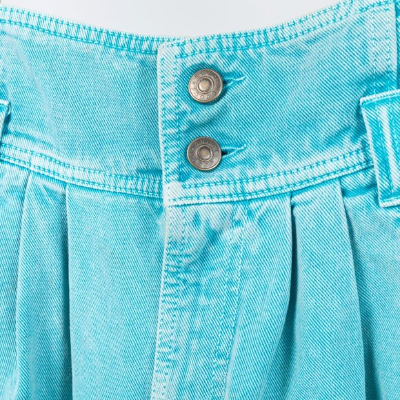 Gucci PF/19 Blue Embroidered Cherry Tapered Paperbag-Waist Jeans - Picture 10 of 16